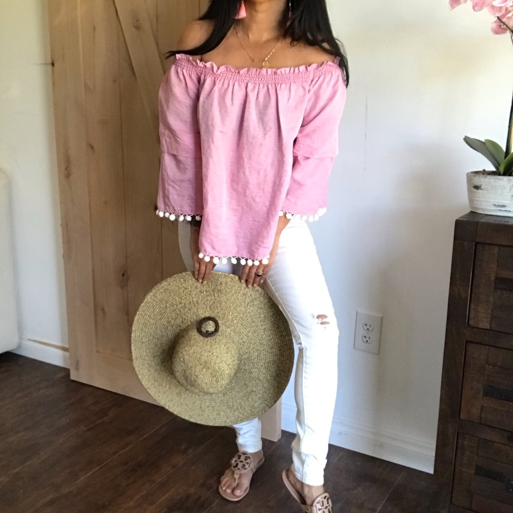 Ibiza off shoulder linen blouse - Picture 4 of 5